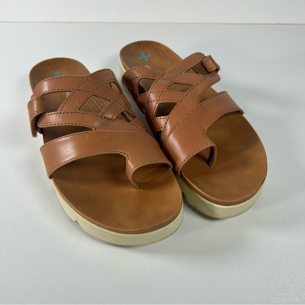 Baretraps Posture Plus Sandal leather slipon nonskid Size 9.5 Orthopedic